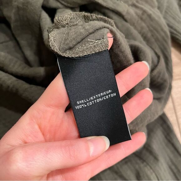 NWT 7 for All Mankind Cecelia Dress Gauzy Tiered Olive Green Midi Cotton Size S - Picture 4 of 6